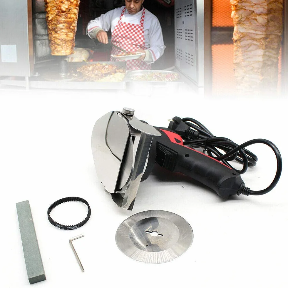 Leistungsstarke Dönerschneider Dönermesser Kebab Schneider | Edelstahl | Anpassbare Schnittstärke 1-8mm | Tragbar & Ergonomisch | Extra Klinge