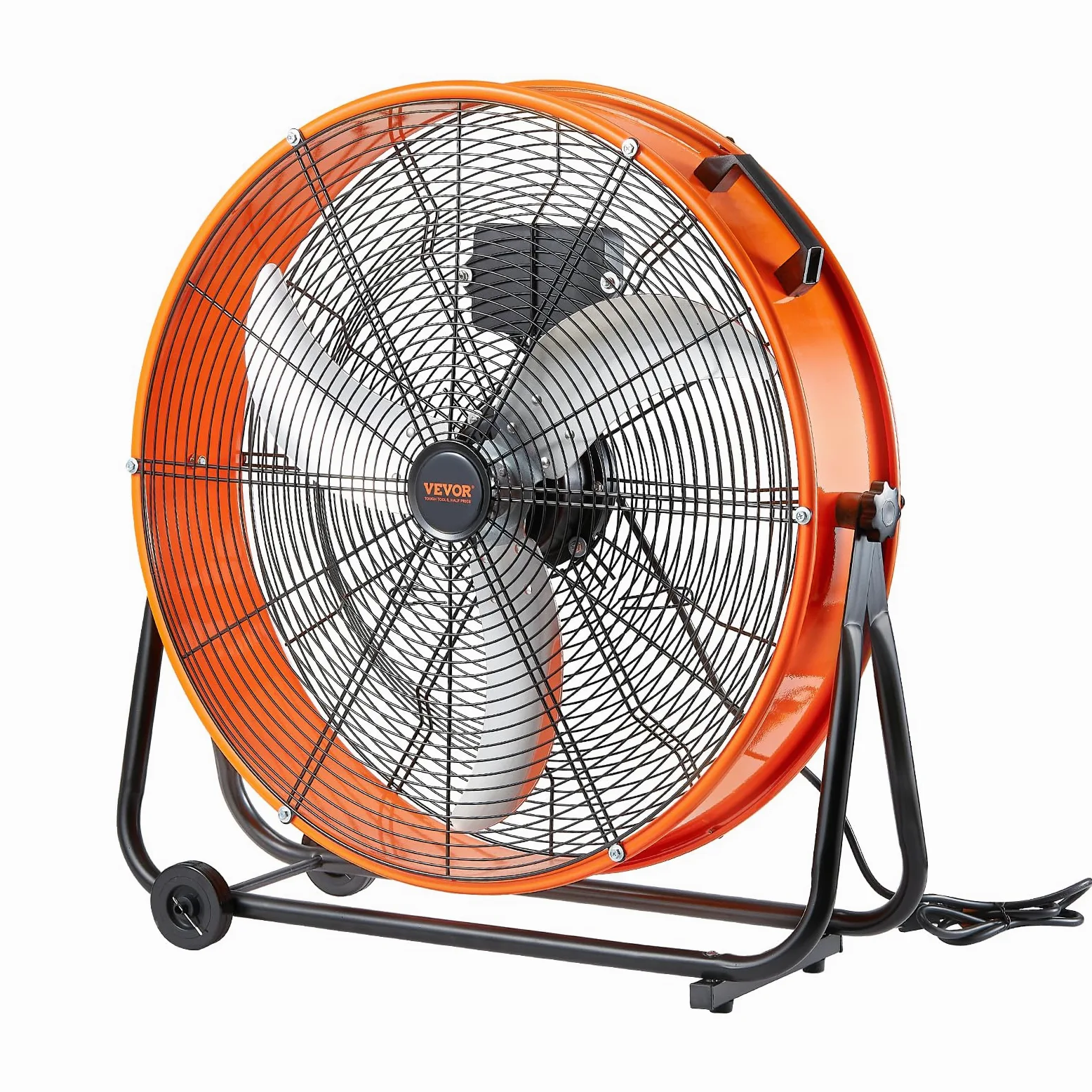 VEVOR Trommelventilator, Bodenventilator, Industrieventilator, 3 Gang, 8600 CFM, 360° verstellbare Neigung, 0-2-Stunden-Timer, Standventilator, Windmaschine für Lager, Werkstatt, Fabrik, Keller