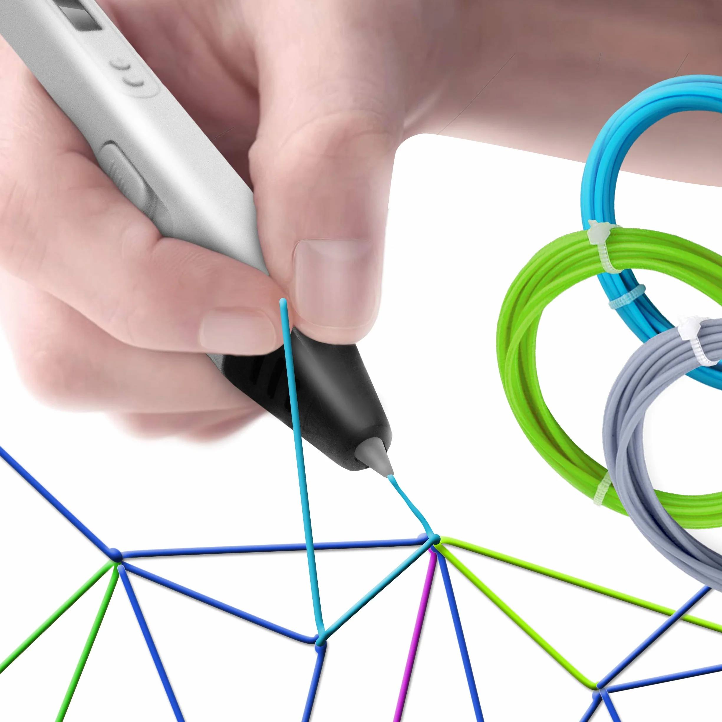 MYNT3D Fachmann Drucken 3D Stift mit OLED Anzeige, Weiß
