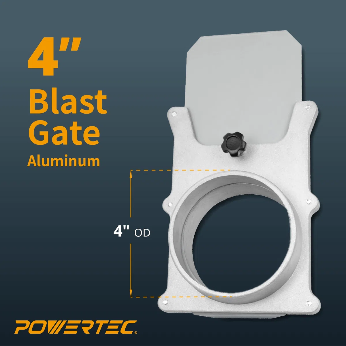 POWERTEC 70135V 10,2 cm Aluminium-Blastgitter für Vakuum-/Staubsammler