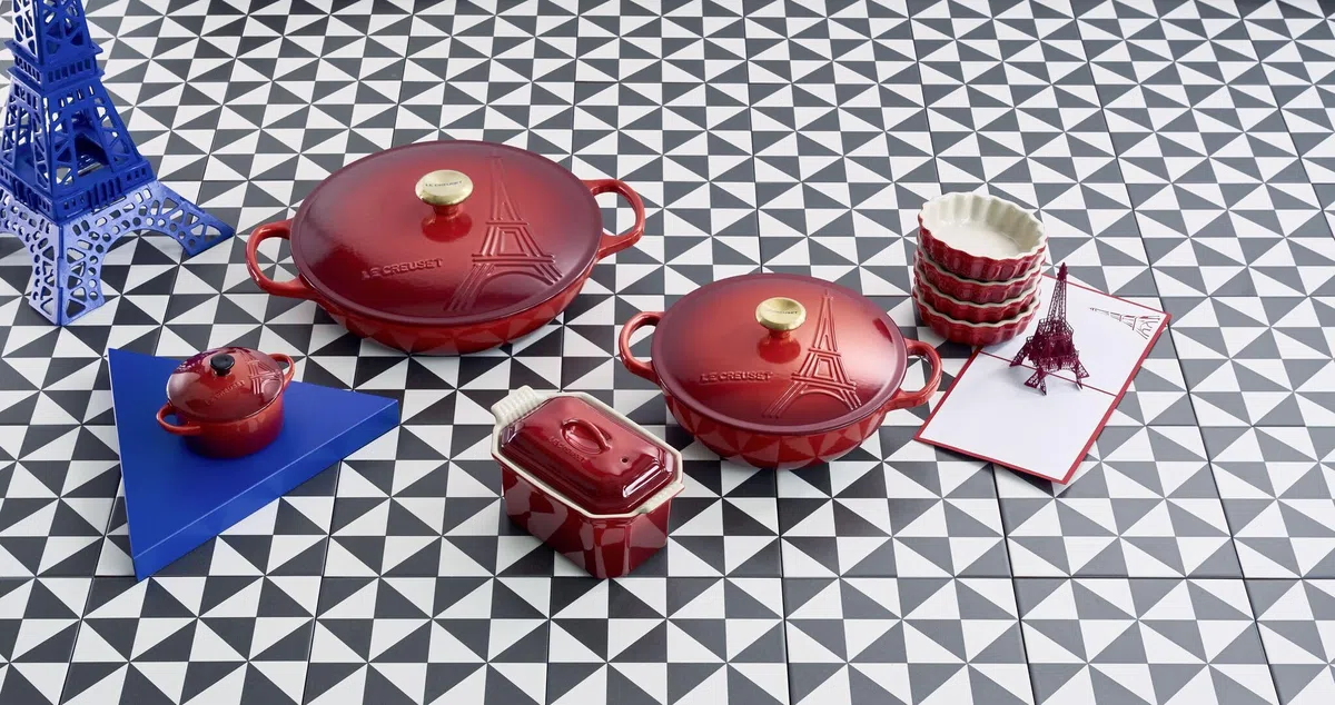 Le Creuset 4er-Set Tarteförmchen aus Steinzeug, Je 200 ml/Ø 11 cm, Kirschrot, 91017411060000