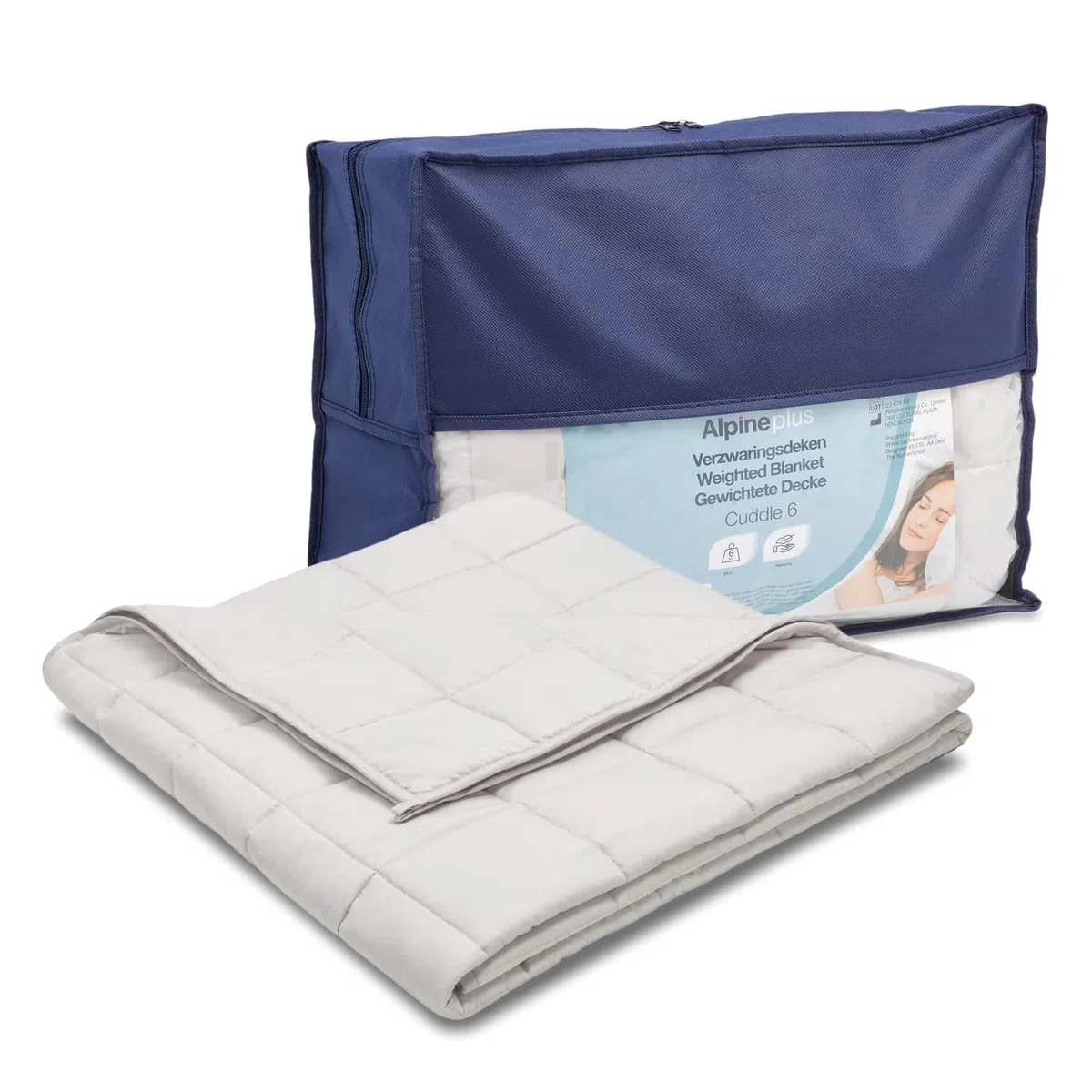 Gewichtsdecke 10kg 135x200 cm Therapiedecke für Erwachsene Schwere Bettdecke aus Polyester mit Glasperlen Grau