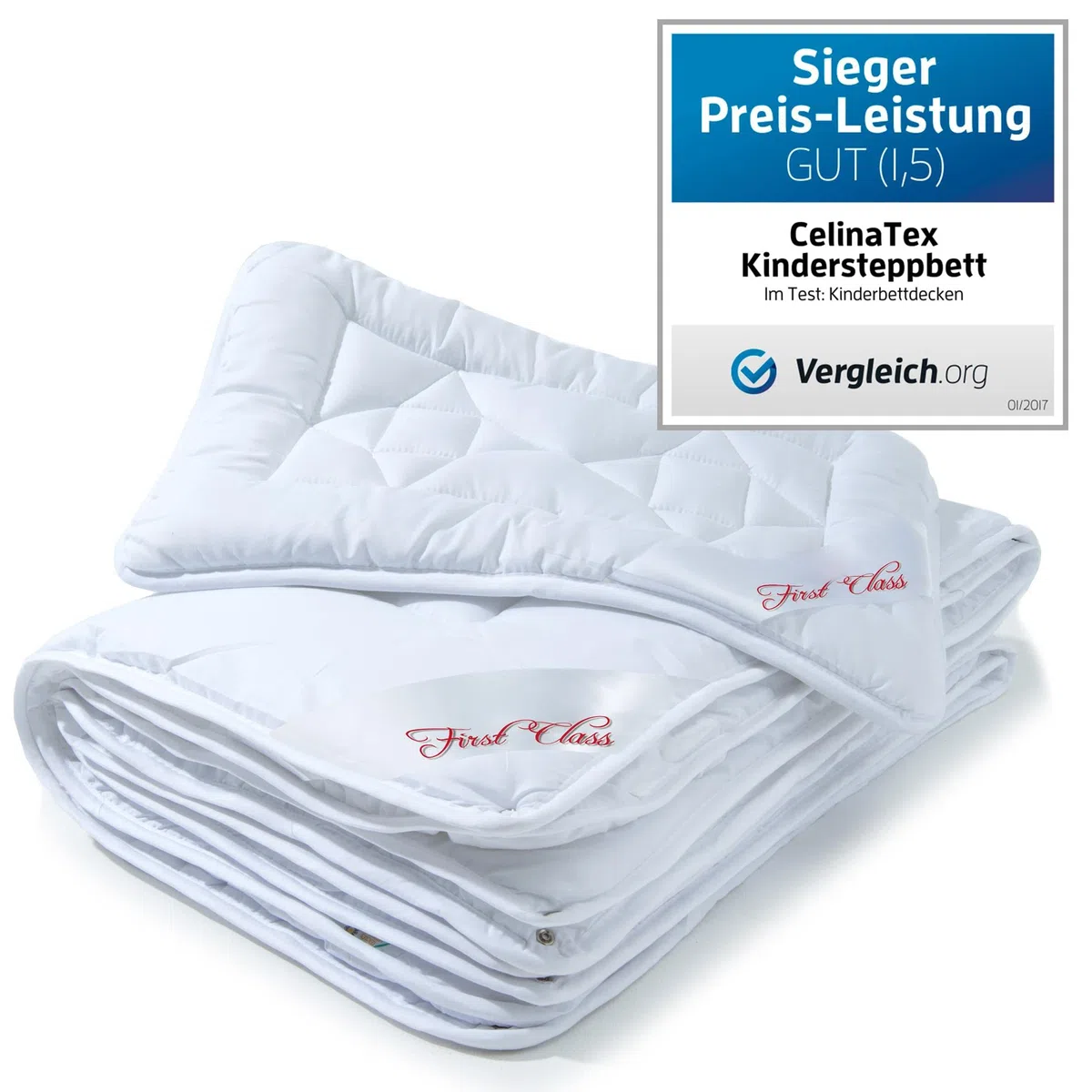 CelinaTex First Class Kinder Bettdecke 100 x 135 cm 4 Jahreszeiten Decke Set mit Kopfkissen 40 x 60 cm Kinder Steppdecke Kinderdecke