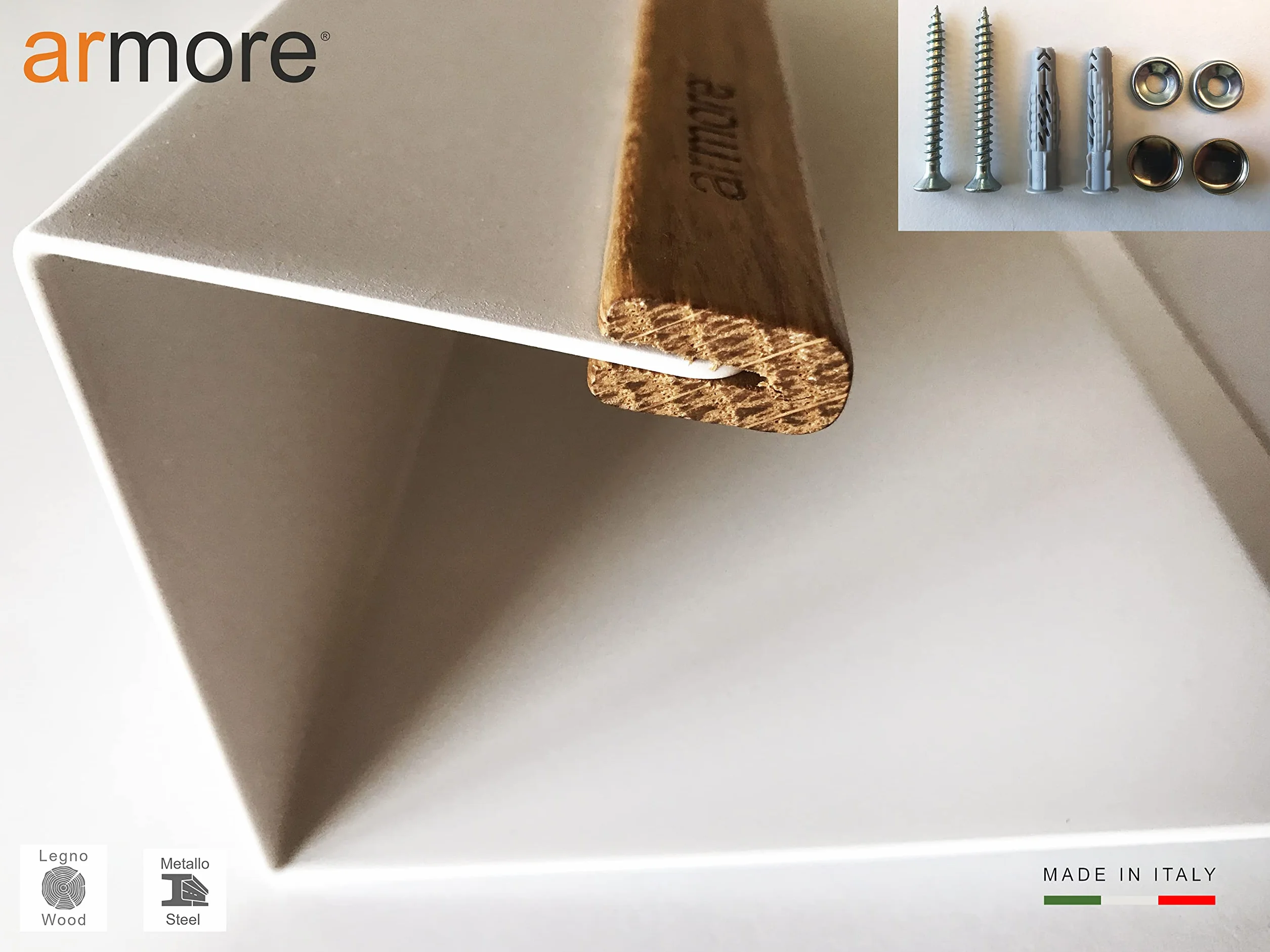 Armore Paar Schuhregale, 2er-Pack, modern, platzsparend, schlank, Wandbehang, Eingangsbereich, Metall, Holz, mit 1 Regal für bis zu 3 Paar Schuhe, schmales starkes offenes Regal (weiß x 2)