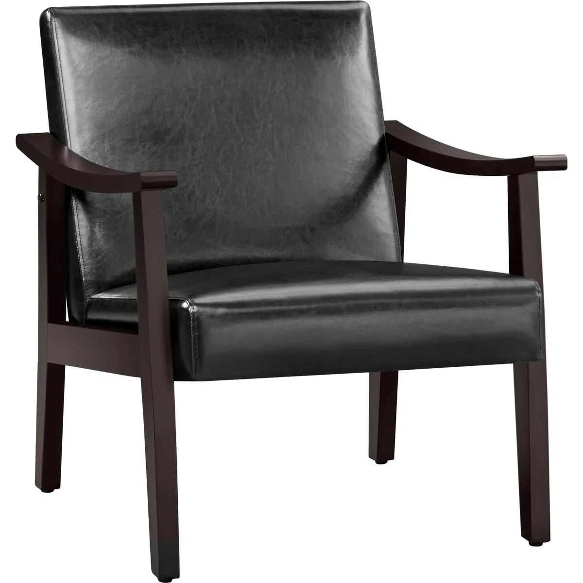 Yaheetech Sessel Wohnzimmer Loungesessel Retro Relaxsessel Lesesessel Einzelsofa bis 136 kg Belastbar für Empfangsraum, Schlafzimmer Schwarz