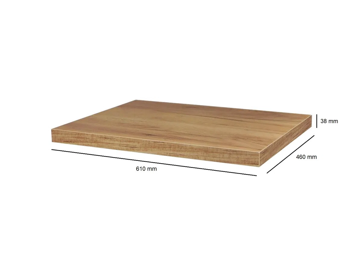 VBChome Arbeitsplatte 61 x 46 x 3,8 cm Golden Craft Eiche Holzwerkstoff Laminatplatte Spanplatte Tischplatte aus Spanplatte Gute Qualität Passt zu vielen Stilen 61 x 46 x 3,8 cm
