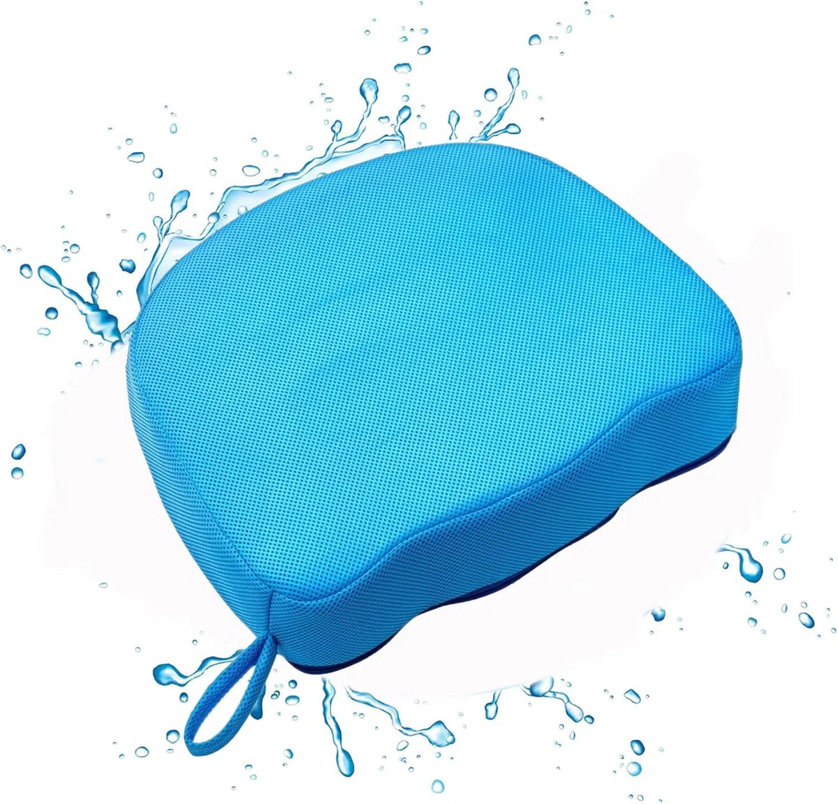 Whirlpool-Sitzerhöhung,3D-Luftnetz, tauchfähig, beschwertes Spa-Kissen mit rutschfestem Mikro-Punkt-Boden für Drinnen oder Draußen, 38 x 30 x 13 cm (Blau)