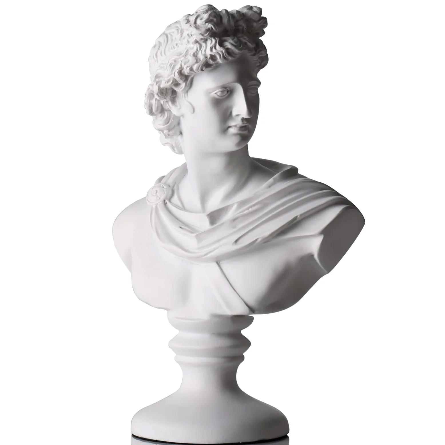 XMGZQ David Statue,Apollo Büsten Statue,Klassische Griechische Mythologie David Kopf,Römisches Büste Statue,Marmorharz,weiß,30 cm,Michelangelo Home Dekoration,Skizze Praxis Geschenk