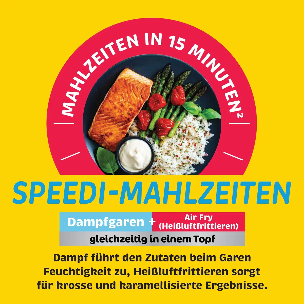 Ninja Speedi Multikocher, 5,7L, 12-in-1 Multicooker, Air fryer Heißluftfritteuse, Slow Cooker Langsamkochen, Grillen, Backen, Schwarz ON500EU