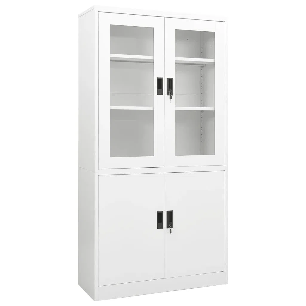 vidaXL Büroschrank Aktenschrank Metallschrank Universalschrank Stahlschrank Aufbewahrungsschrank Büromöbel Schrank Lagerschrank Weiß 90x40x180cm Stahl