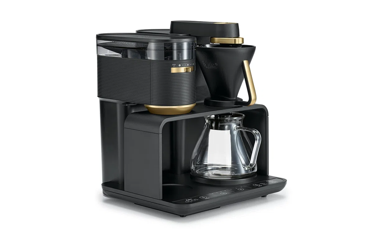 Melitta EPOS Filterkaffeemaschine mit Mahlwerk, schwarz-gold