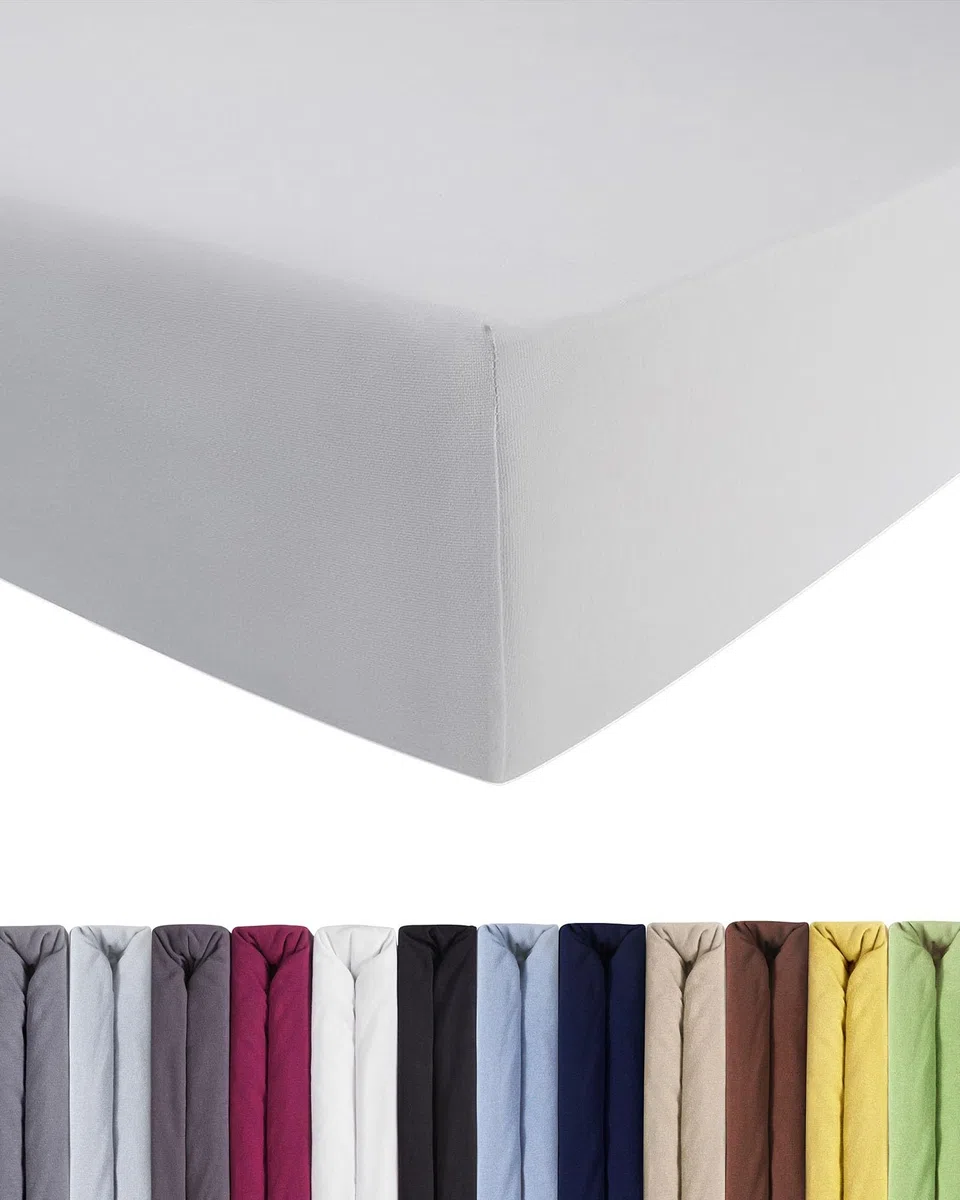 ENTSPANNO Luxus Spannbettlaken 140x200 bis 160x220 cm - Aus weichem Premium Jersey - auch ideal für Wasser- u. Boxspringbett bis 35cm Höhe - Weiß