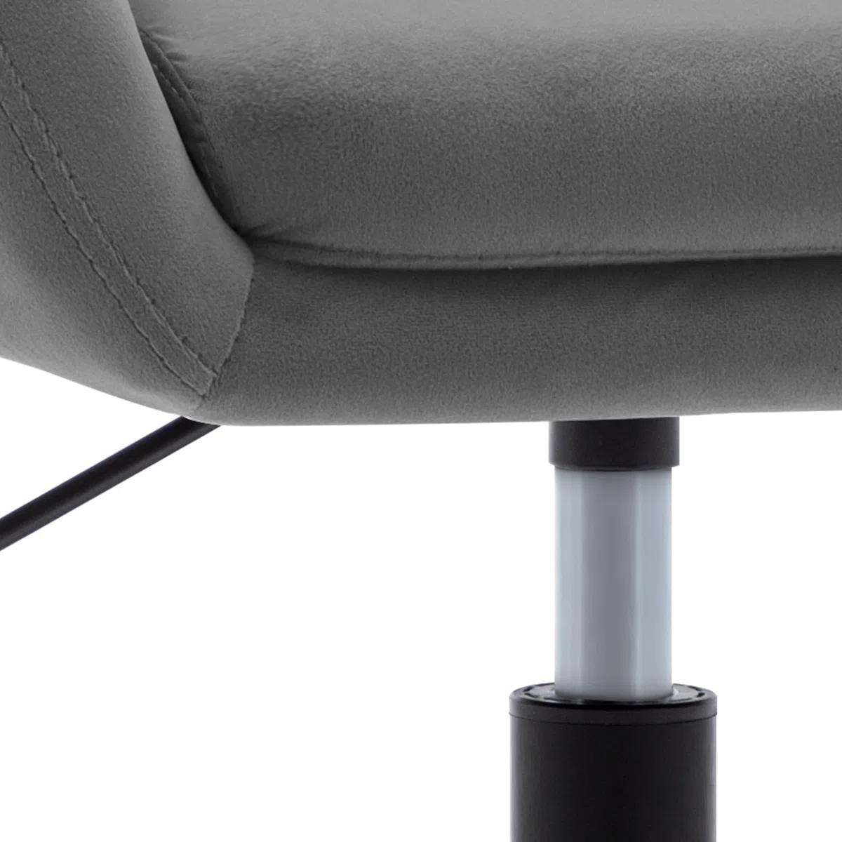 Duhome Schminkstuhl Höhenverstellbar, Lounge Sessel aus Samt Drehbar Cocktailsessel Drehstuhl mit Armlehne für Wohnzimmer Esszimmer Schlafzimmer, Grau