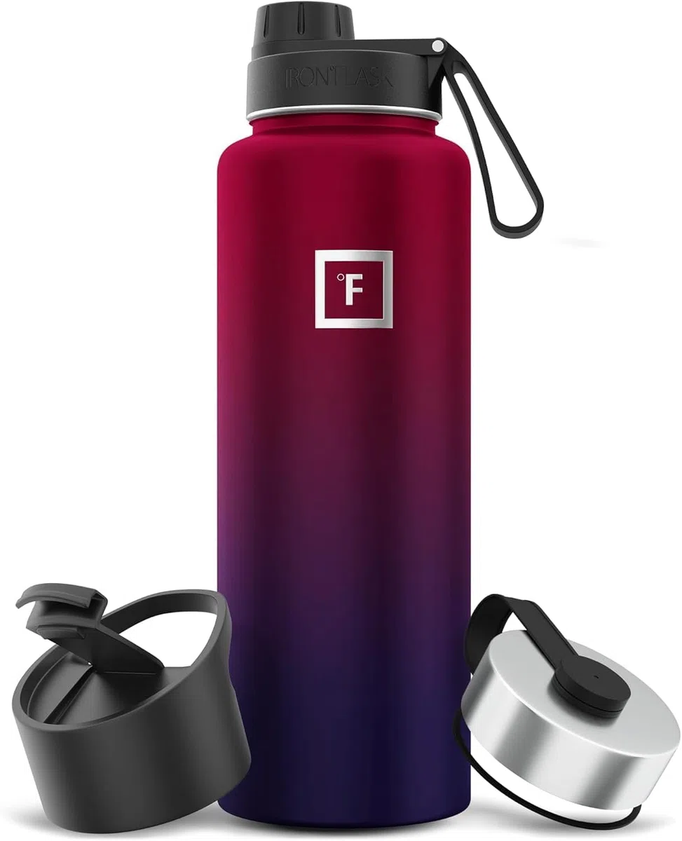 Edelstahl Trinkflasche mit Strohhalm - 650/950/1200/1800 ml - Kohlensäure Geeignet Auslaufsicher Doppelwandig Isoliert Thermosflasche BPA-Freie - Wasserflasche Sport Gym Fitness Reisen Kinder