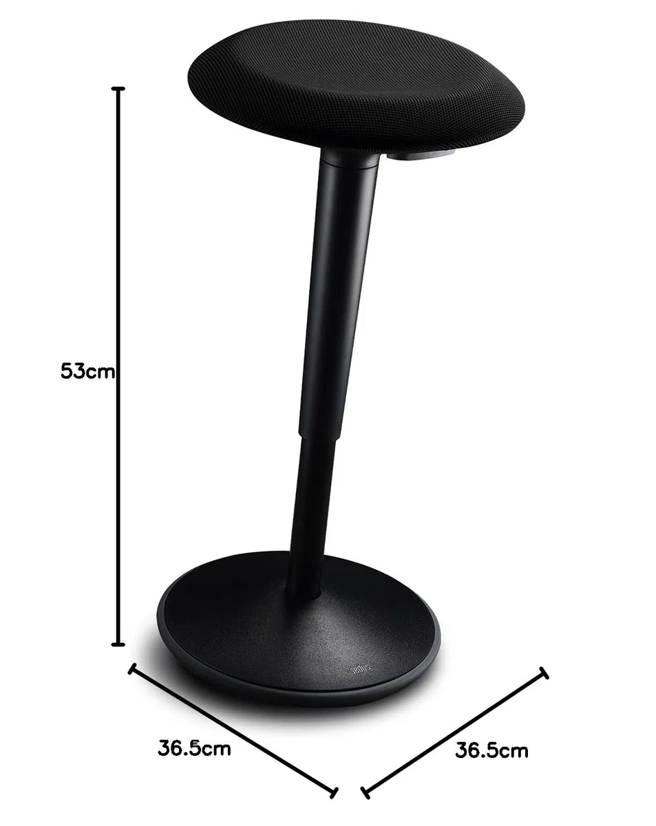 Sedus se:fit, Ergonomischer Hocker, Stehhocker, Stehsitz, Stehhilfe, Schwarz, Kunststoff, Gummifuß, 53-80 cm Höhenverstellbar