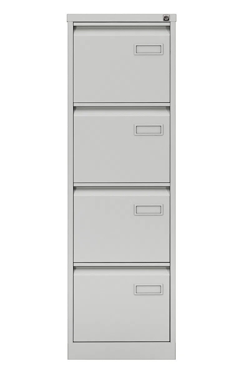 BISLEY Light Hängeregistraturschrank, einbahnig, DIN A4, 4 HR-Schubladen, 100 Prozent Schubladenauszug, Metall, 645 Lichtgrau, 62.2 x 41.3 x 132.1 cm