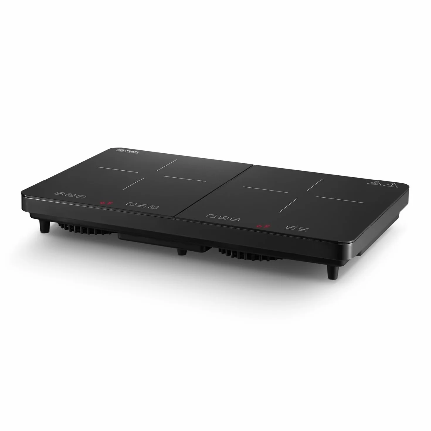 TZS First Austria - Induktionskochplatte doppelt - 3500W - 2er Glaskeramik-Herdplatte - 10 Leistungsstufen, Timer, Kindersicherung, LED-Display, Touch-Bedienung, Überhitzungsschutz - Camping, mobil