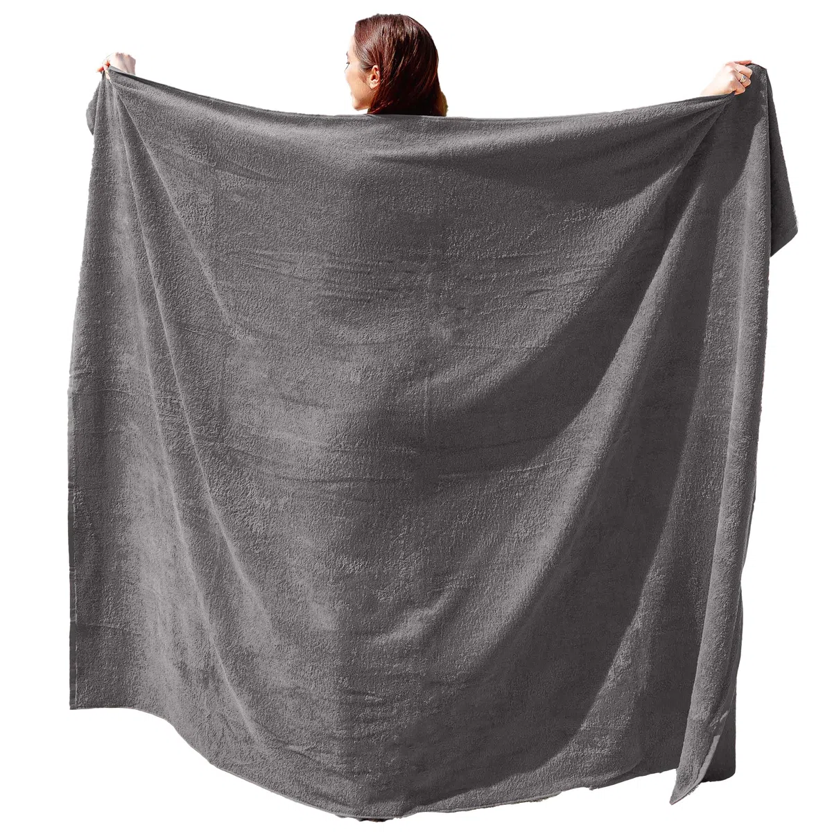 Strandhandtuch I Handtuch XXL I Badehandtuch Groß I Strandtuch XXL I Großes Strandtuch I Saunatuch I Badetuch in Übergrößen 155 x 220 cm, Größe:155x220, Farbe:710 Grau