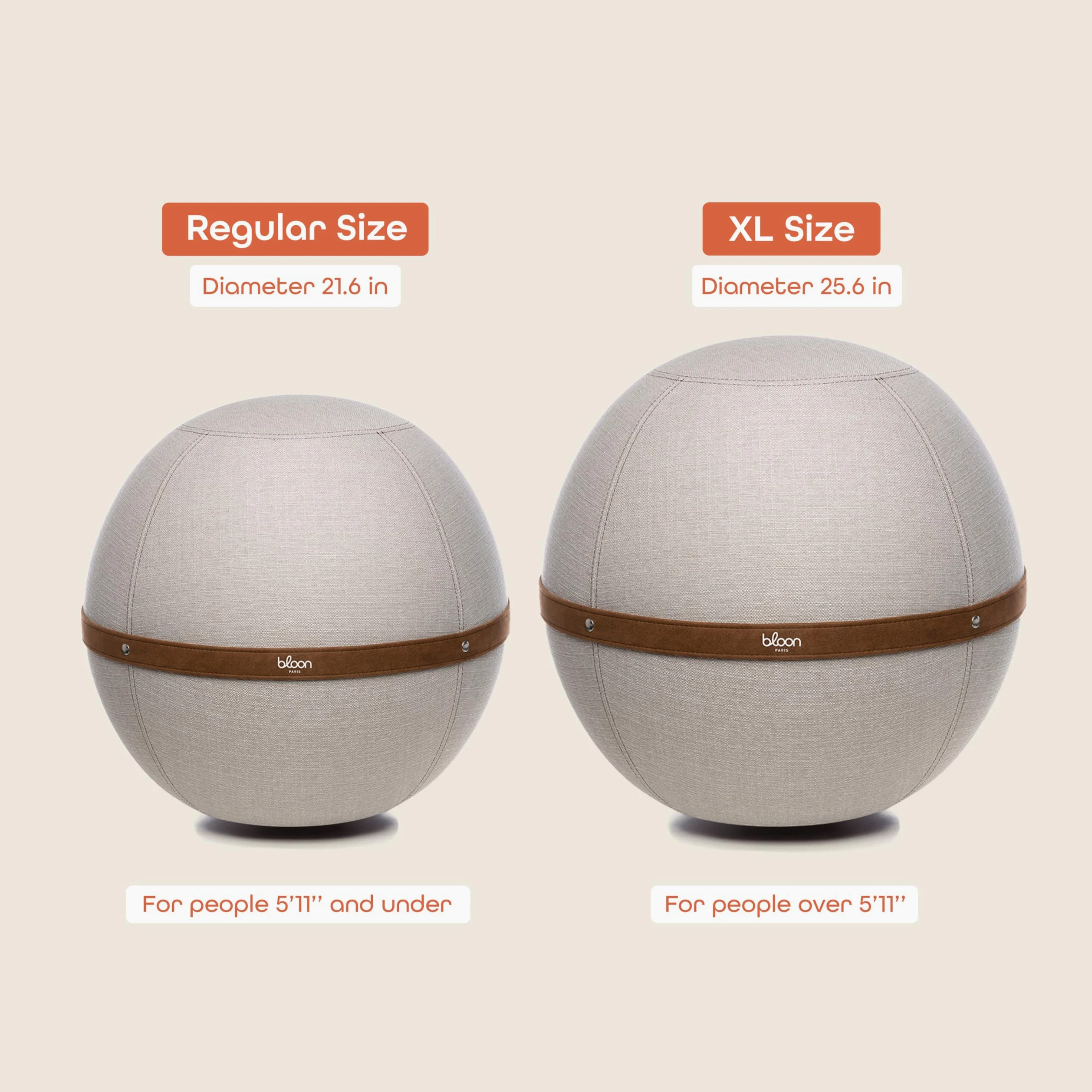 Bloon Paris ORIGINAL Design Sitzball L Taupe P55_106