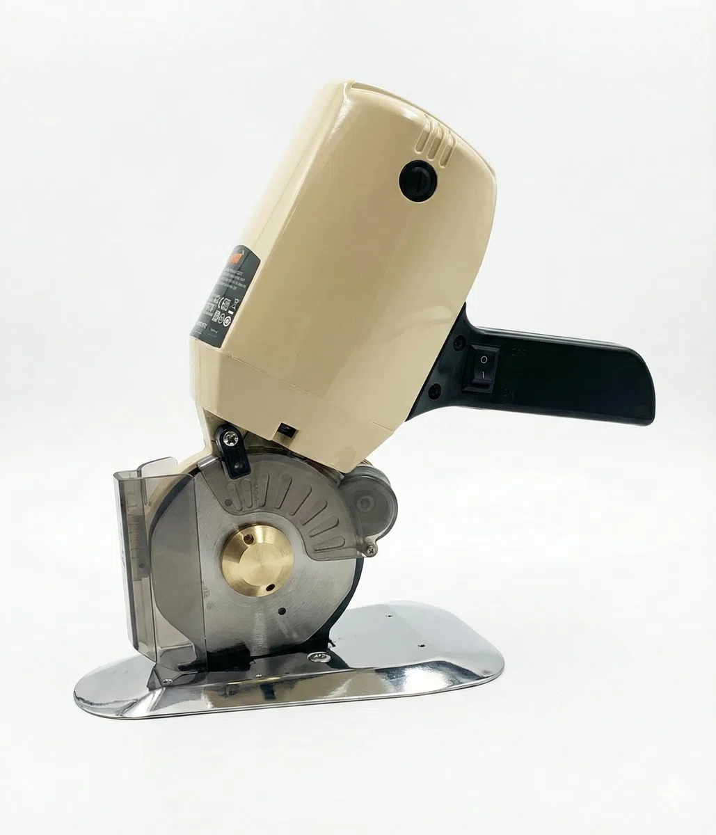 KATSU Elektrischer Industrieller Stoffschneider 220V 200W, Klingengröße 100mm und 25mm Maximale Schnittdicke, Ideal für Stoff Textil-Lederpapier, mit Ersatzklinge 103915
