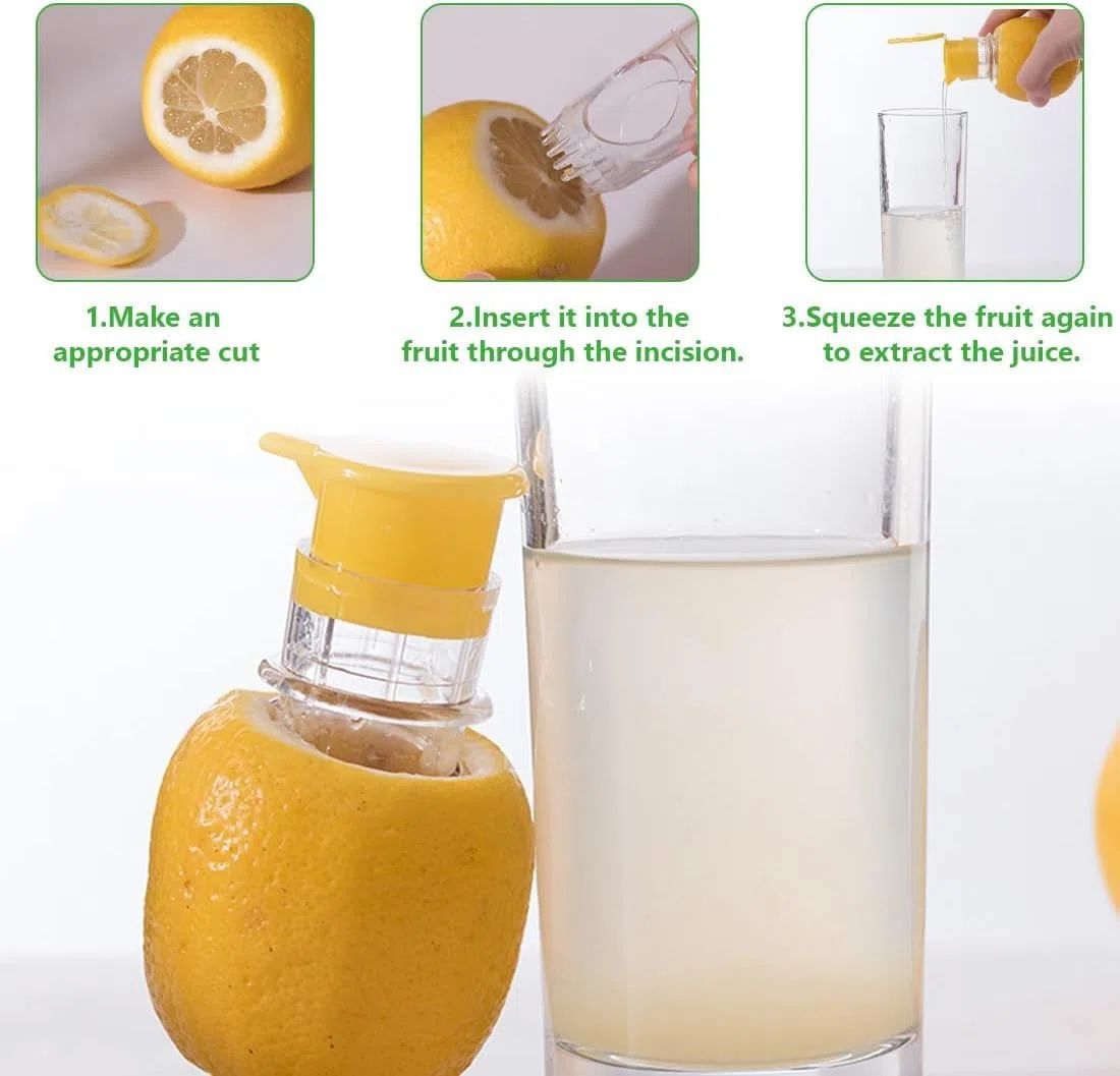 2 Stück Zitronenpresse Mit Schraubverschluss, Lemon Squeezer, Zitronenpresse Aus Kunststoff, Zitronensaftpresse, für Orangen,Zitronen Zitrusfrüchten(Gelb/Grün)