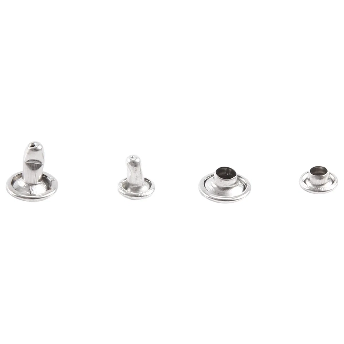 Doppelkappennieten-Formwerkzeug für Handpressmaschine, Größe 5 Mm, 6 Mm, 7 Mm, 8 Mm, 9 Mm, 10 Mm, 12 Mm, DIY-Bastelbedarf, Silber, 7 Sets