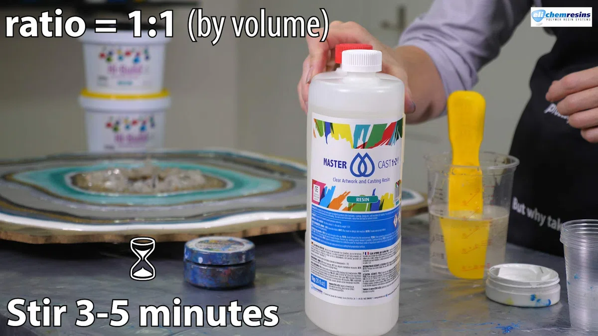 MASTERCAST 1-2-1 Epoxidharz mit Härter Set zum Gießen 400 g für Fluid-Painting | glasklar und UV stabilisiert | Clear Epoxy Casting Pouring Resin | 2K Gießharz farblos für DIY Kunst Leinwand Holz Glas