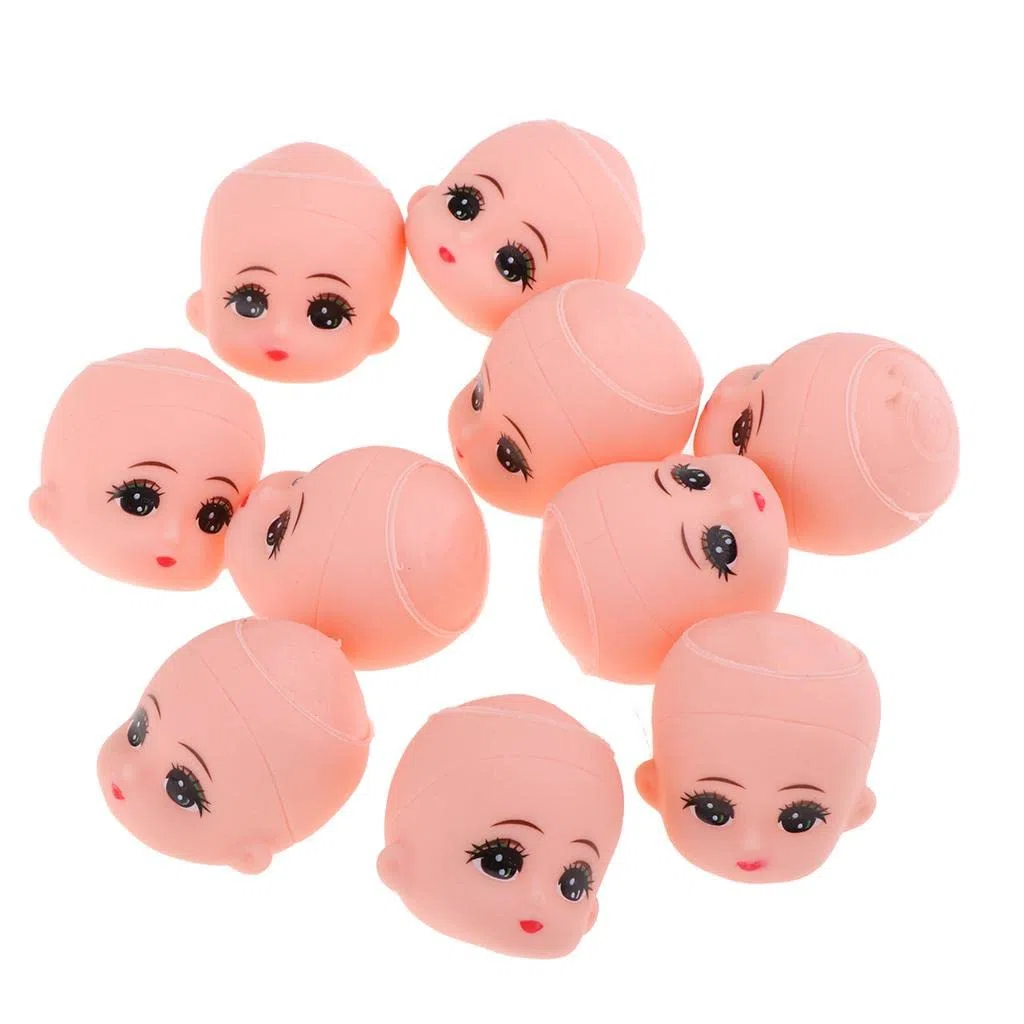 10 Stück Puppenkopf Skulptur Mini Babypuppe Kopf Modelliert Kopf Ersatzteile Bastelbedarf Zubehör für DIY Hobby Spielzeuggestaltung