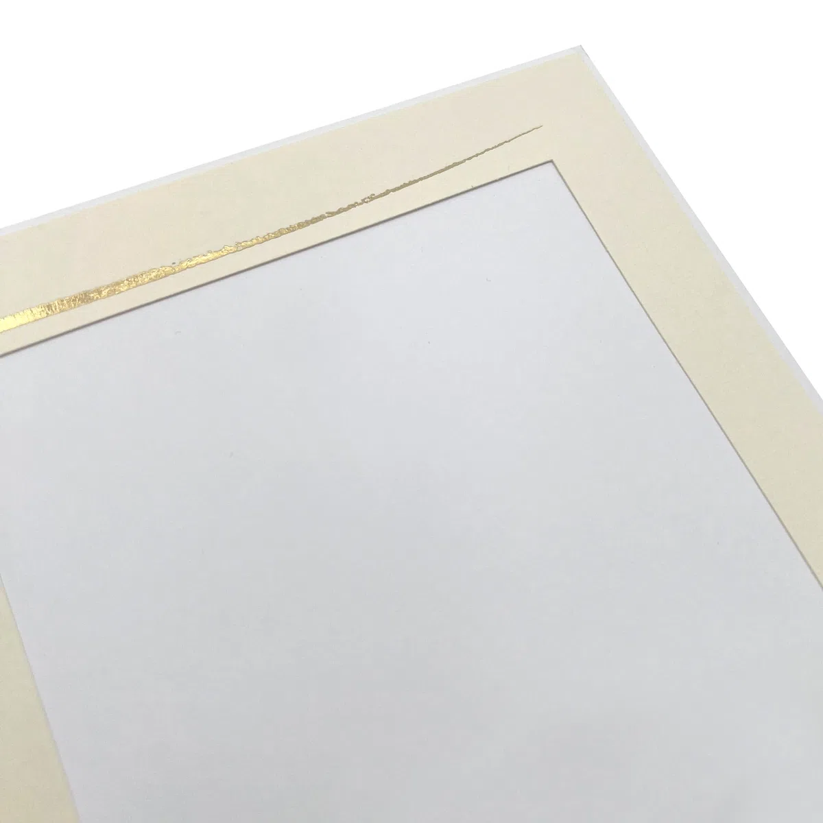 100 Stück Endlosleporello für Bilder 13x18 cm (Hochformat) Leinen beige "Pinselstrich Goldprägung", nach Bedarf teilbar, für Hochzeit, Jubiläum, Geburtstag, goldene Hochzeit