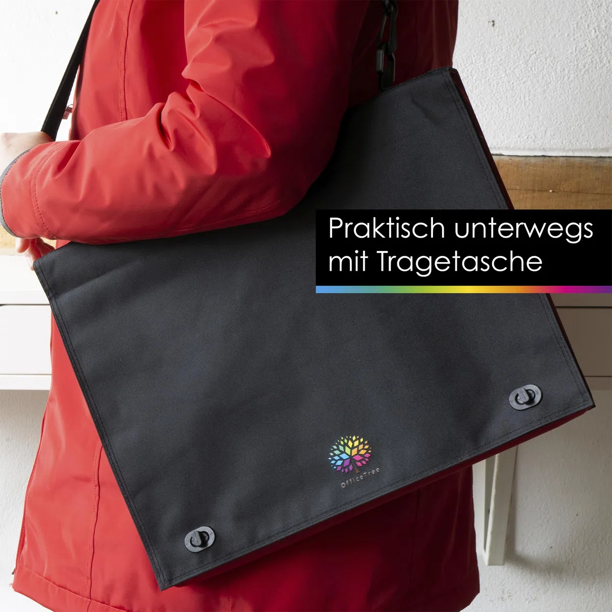 OfficeTree Zeichenplatte A3 - Inkl. Tragetasche, Schiebelineal, Geodreieck uvm. - Zeichenbrett A3 für exaktes Arbeiten - DIN A3 Zeichenplatte, Weiß