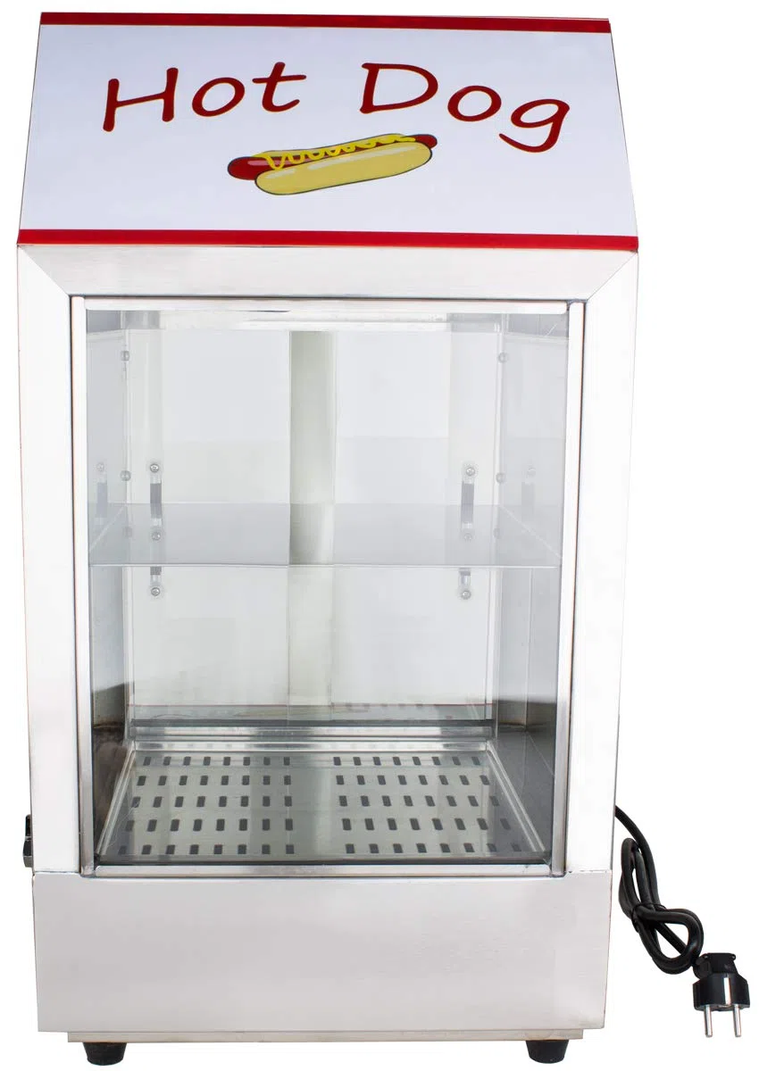 Beeketal 'HDS-2' Profi Gastro Edelstahl Hot Dog Steamer Maker zum Erhitzen und Warmhalten von ca. 100 Hotdog Würstchen und 20 Brötchen, Hotdog Würstchenwärmer und Brötchenwärmer Imbiss Stand Gerät