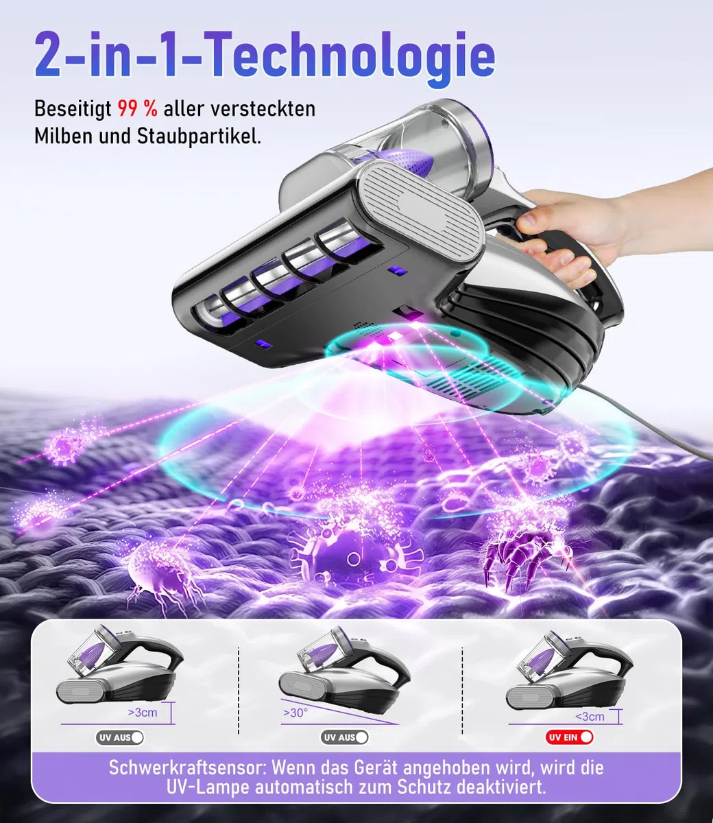 PEXCHO PM600 Milbensauger mit UV-Licht