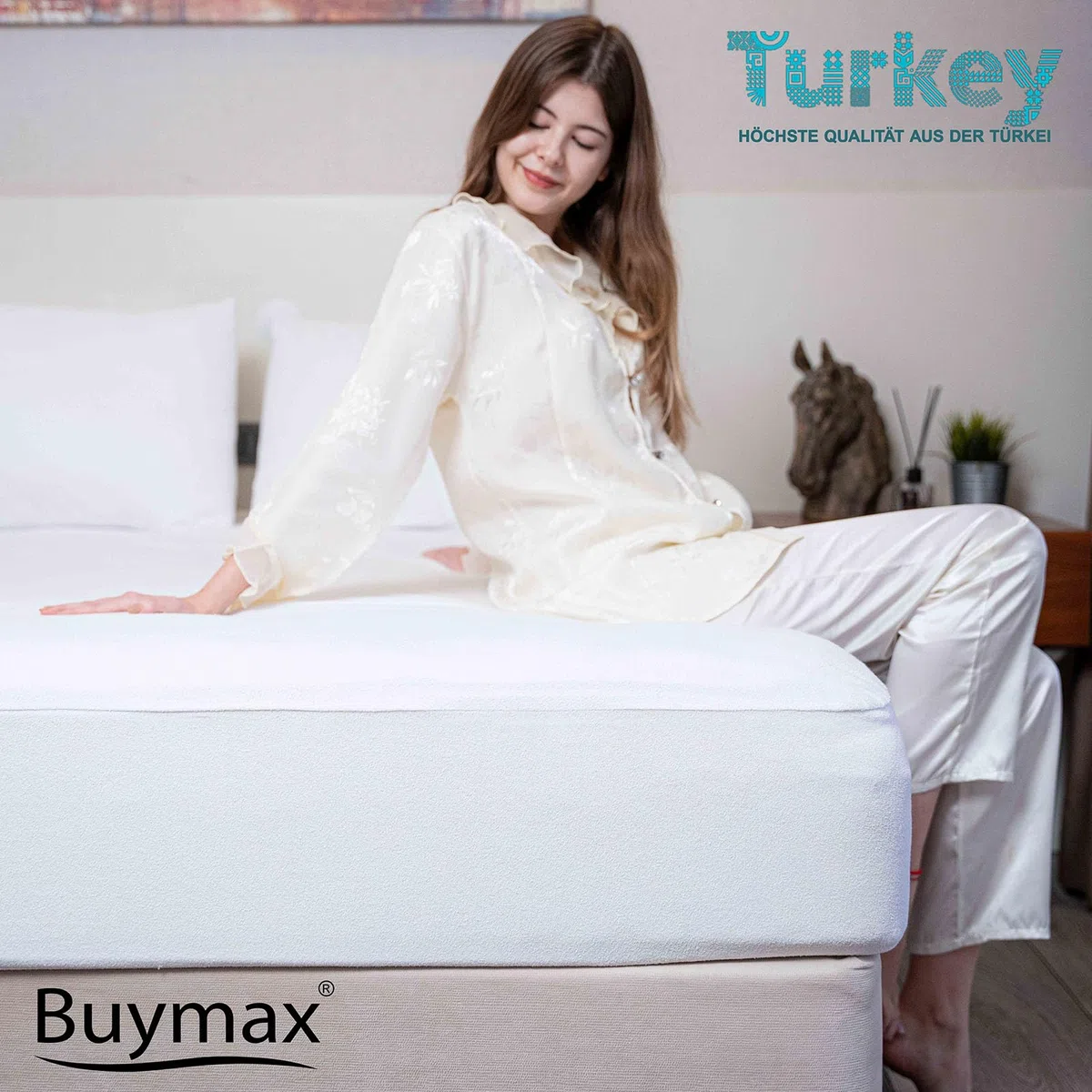 Buymax Matratzenschoner 90x200 cm Wasserdicht, 2er-Set, wasserdichte Spannbettlaken ohne Knistern, Inkontinenzauflage Rundumgummi Atmungsaktiv Rundumbezug Anti-Milben Bezug waschbar