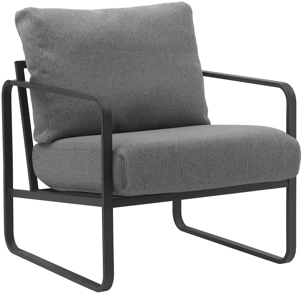 CLP Lounger Manea I Relaxsessel Kunstleder Oder Stoff Bezug I Mit Stabilem Metallgestell I Gepolsteter Clubsessel, Farbe:dunkelgrau, Material:Stoff